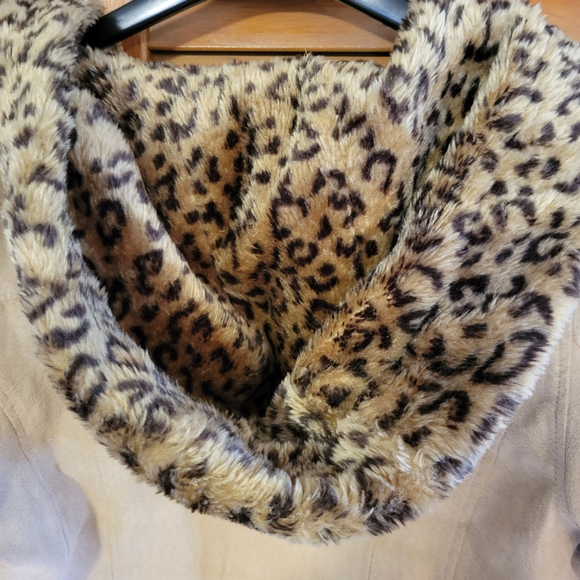 Brown Faux Fur Trim Coat Size 14 Large - Picture 7 of 11